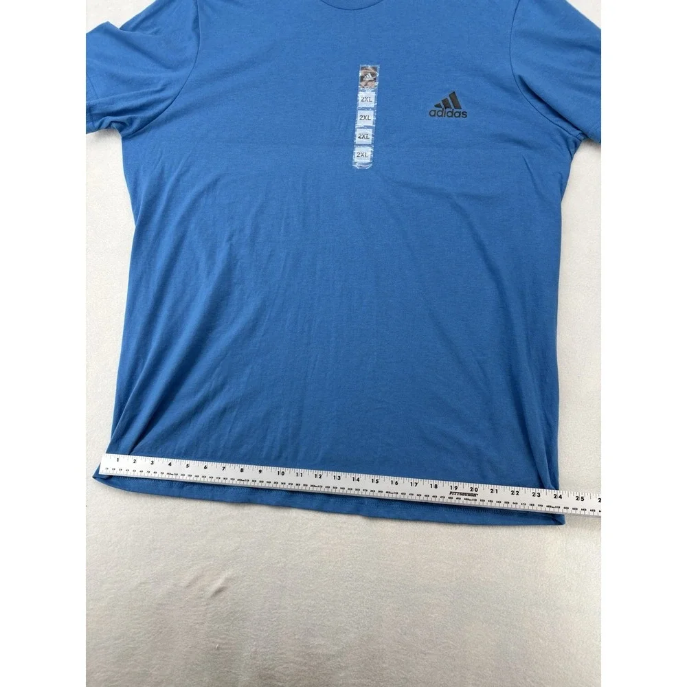 Adidas The Go-To Performance Tee Mens 2XL Blue Climalite T-Shirt A99811